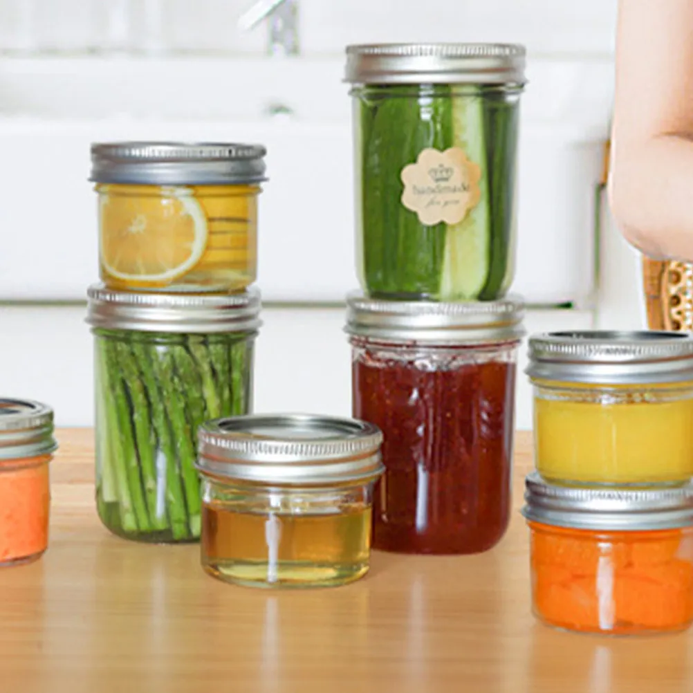 3Pcs Mini Mason Jar Set Leakproof Aluminum Lid Storage Container Transparent Clear Jars for Jam Honey Scrub Jars