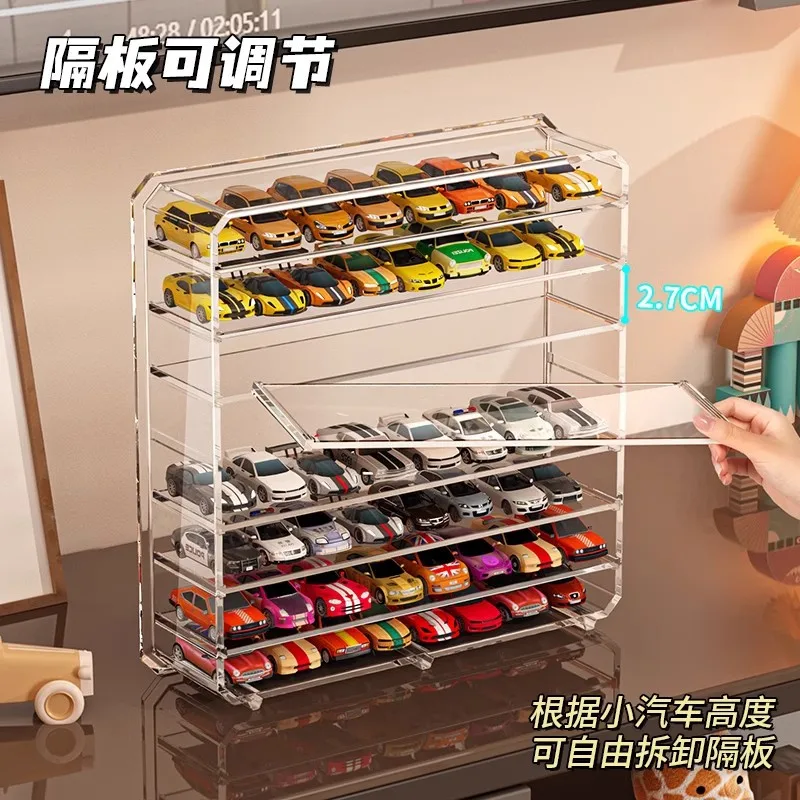 Hot Wheels Car Storage Box Transparent Multi-layer Sports Car Toy Model Organizing Storage Shelf Stationery Holder