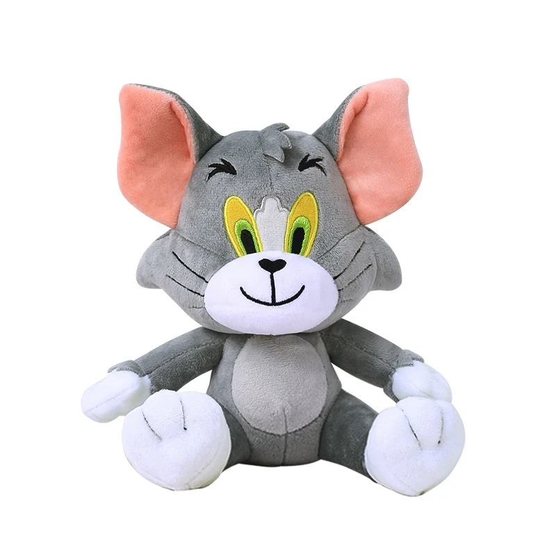 13-30cm genuíno tom e jerry brinquedo de pelúcia clássico cinza tom gato jerry mouse anime boneca periférica macio e confortável presentes de aniversário