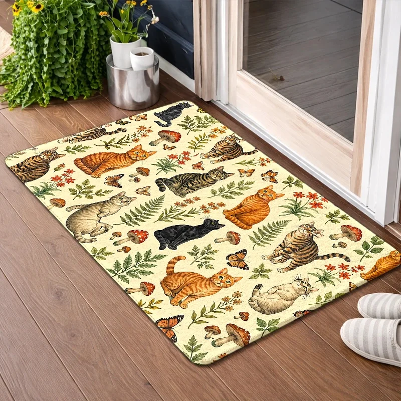 Lotus Pond Moonlight Door Mat Zen Garden Theme Non Slip Entrance Rug Tranquil Space Decor Meditation Gift Peaceful