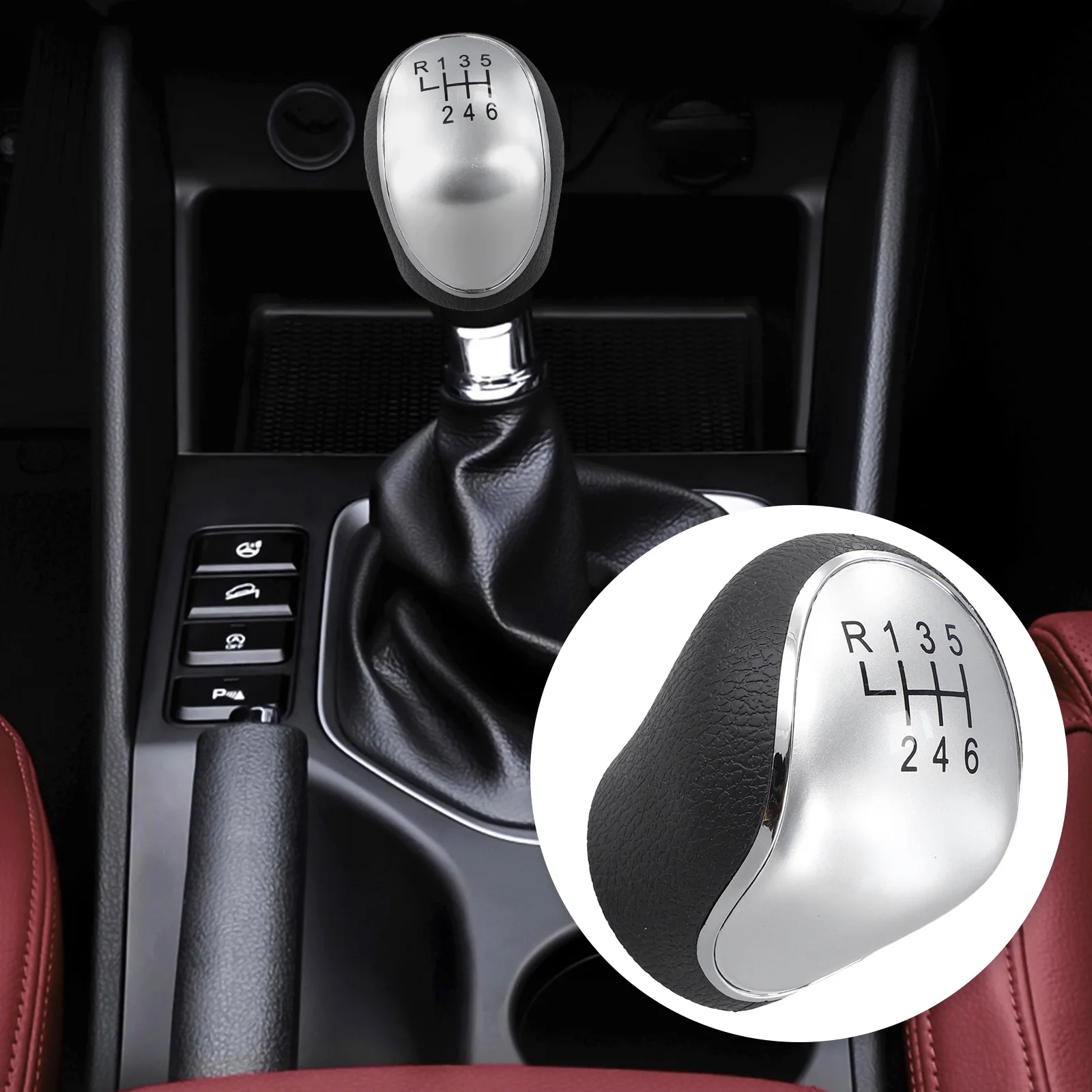 Gear Shift Knob Compatible with For Hyundai For IX35 2012-2016 6-Speed Threaded Gear Lever with Comfortable Hand Grip