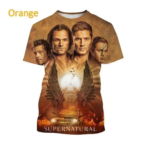 Letnia koszulka z nadrukiem 3D Supernatural Nowa moda Casual Top Tees Street Harajuku T-shirt