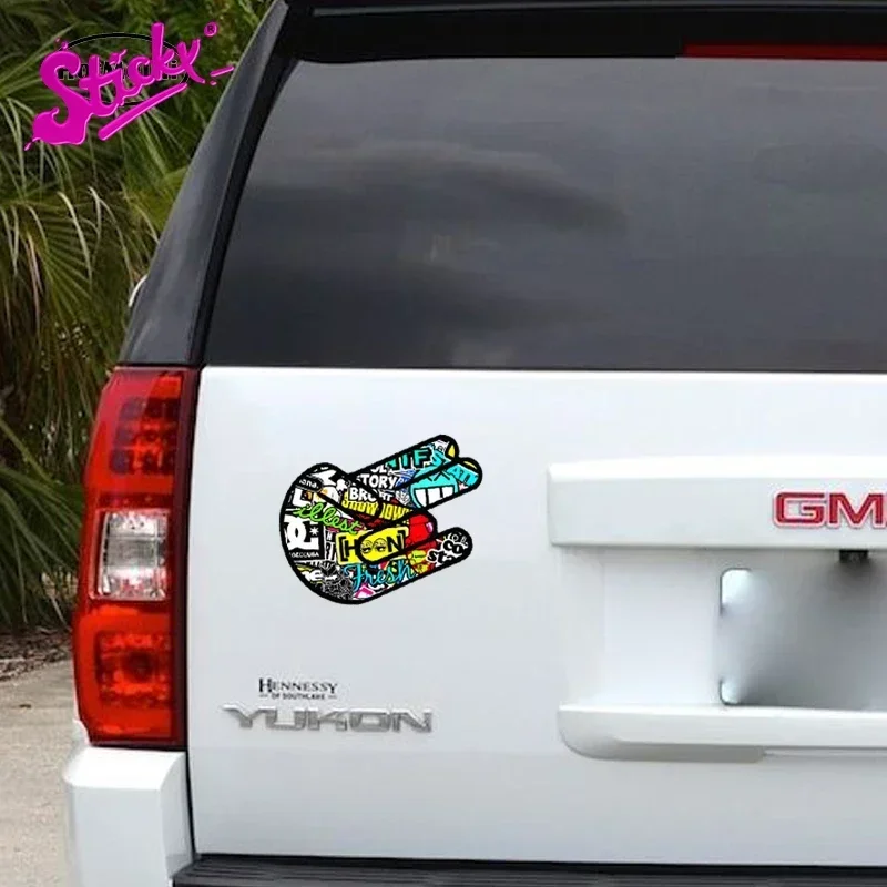 

Rock Music Band Graffiti Gesture Vinyl Car Stickers - Waterproof Decals for Cars Trucks SUVs Window Bumper Laptop