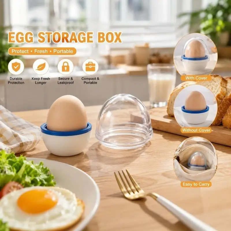 Portable Egg Holder 1pcs Shatter‑Proof Egg Case Boiled Egg Holder For Office School Gym Picnic Breakfast Lunch