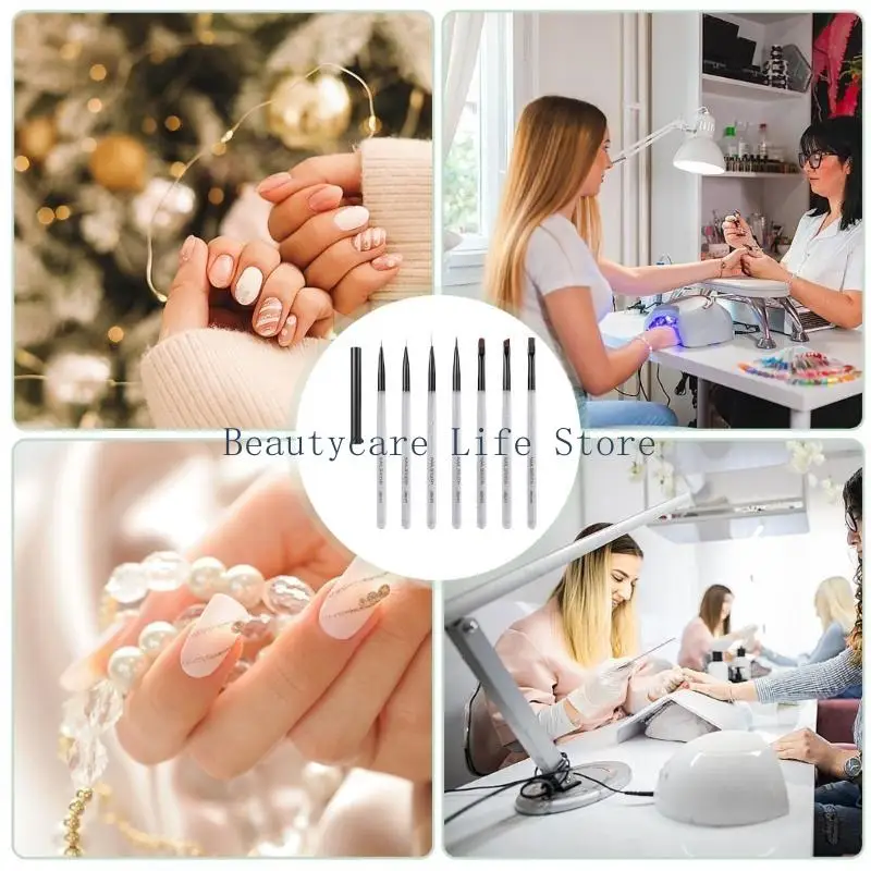 652C 7PCSネイルアートライナーブラシネイルペインティングペンセットネイルアートデザインペンブラシ