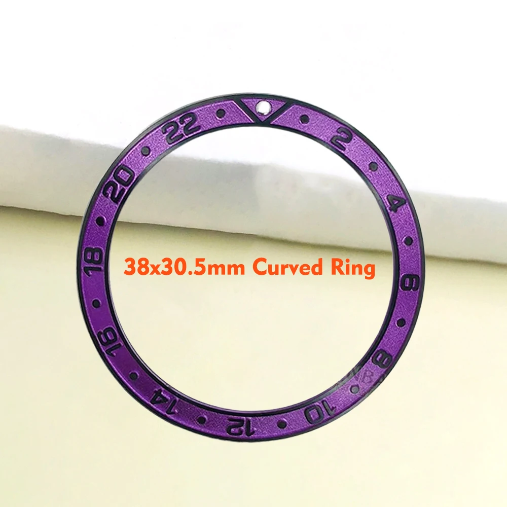 Inserto de bisel de reloj GMT 24H de 38x30,6mm apto para caja de reloj SUB SKX007 SKX009 SRPD NH35 NH36 piezas de anillo de inserción de bisel