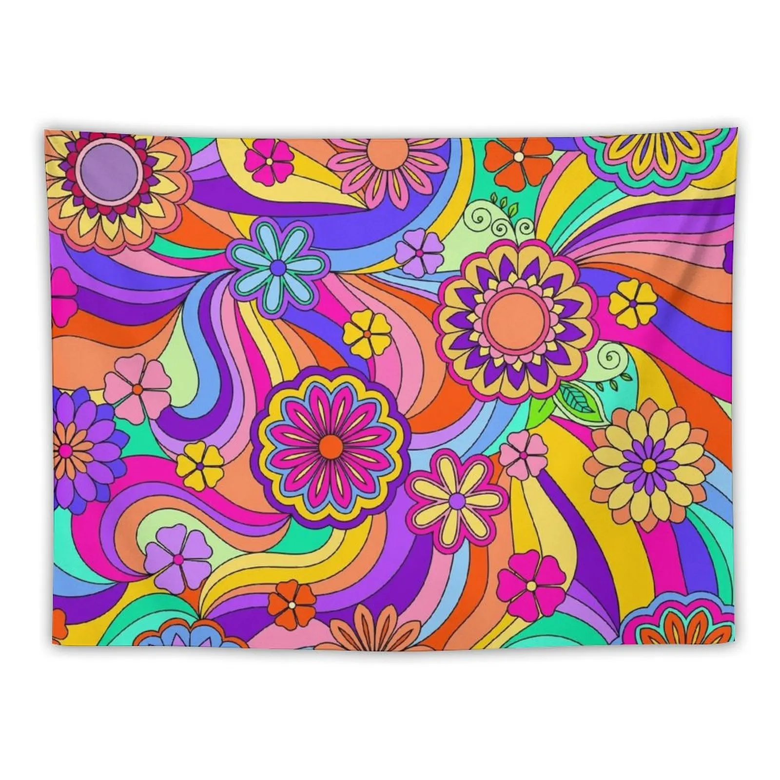 

Groovy Psychedelic Flower Power Tapestry Luxury Living Room Decoration Bedroom Decor Nordic Home Decor Tapestry