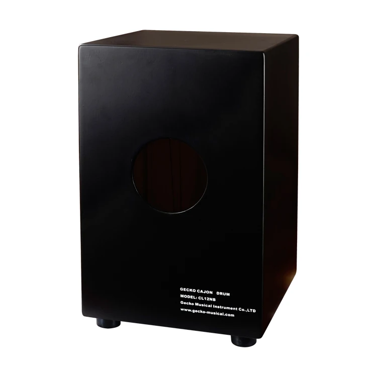 GECKO CL12NB Cajon Box Drum Percussion Instrument Natural Tapping Side Birch Wood Black Body Cajon Box Drum