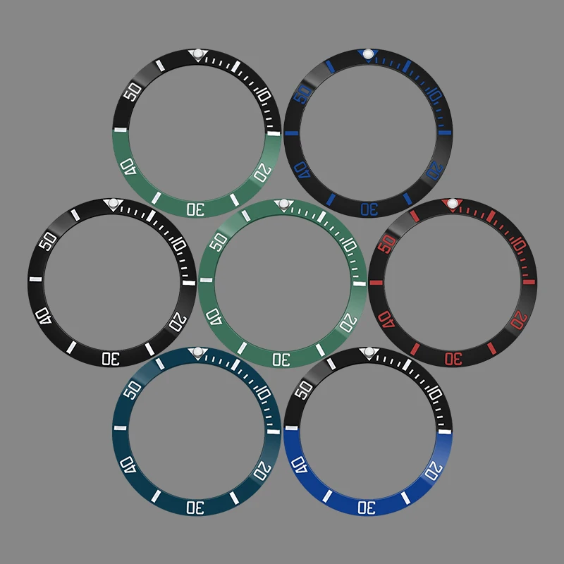 

38mm×30.7mm Tilt Ceramics Bezel Insert Fits GMT SUB SKX007 SKX009 Watch Case NH35 NH36 Movement Men Watches Refit Replace Parts