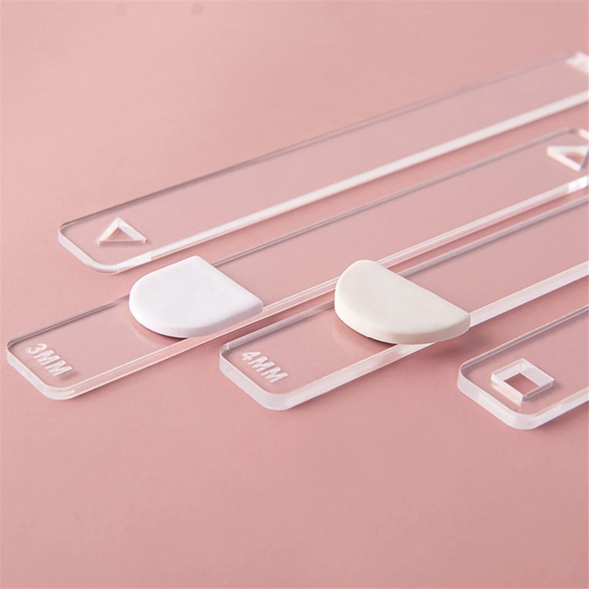 10Pc/Set Clay Ruler Acrylic Soft Pottery Polymer Clay Thickness Ruler Roller Guide Rail DIY Earrings Jewelry Making Tool