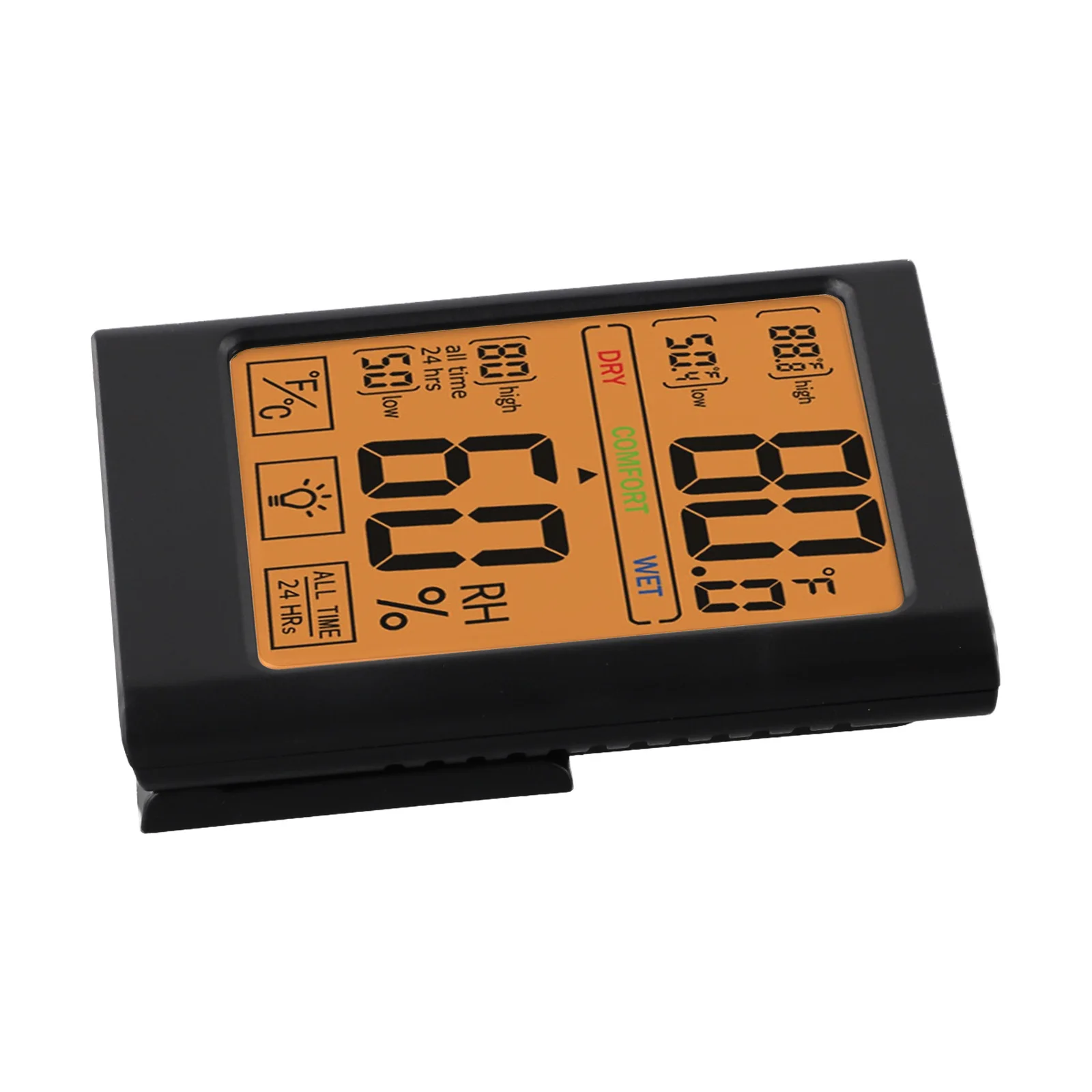 Digital Thermometer Hygrometer Touchscreen Backlight Humidity Temperature Sensor 106x77x22mm LCD Screen Temperature And Humidity