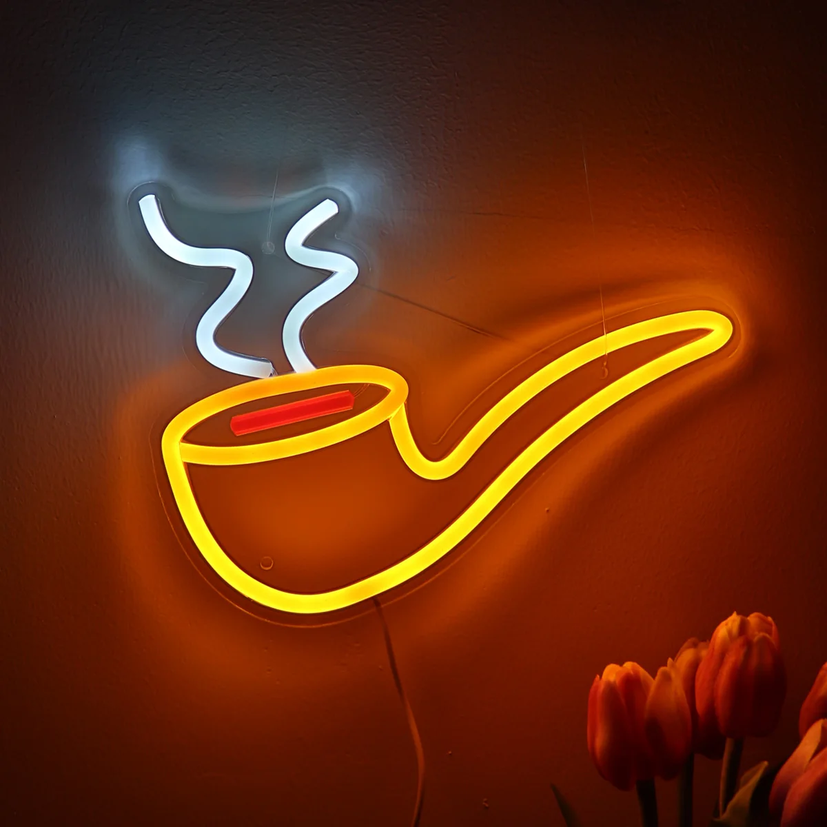 Imagem -05 - Clássico Led Wall Neon Art Sign Light Cachimbo Cachimbo 5v Usb Power 10.2 in x 7.76 in Sala de Jogos Pub e Decoração Clube 1pc