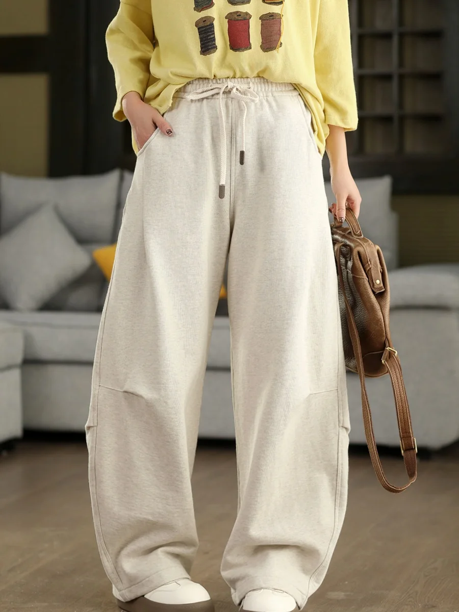 

Брюки-бананы с эффектом похудения, 100% хлопок, весенние, повседневные, с изогнутым кроем, женские, свободного кроя, с завышенной талией