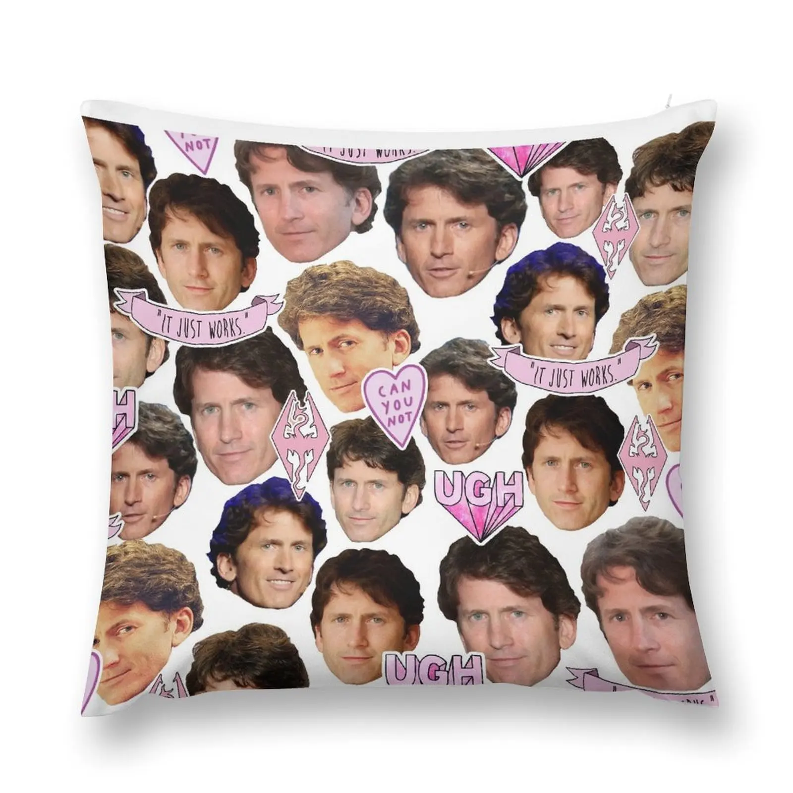 

Todd Howard Collage Throw Pillow anime girl Cusions Cover Luxury Pillow Case Luxury Cushion Cover pillow