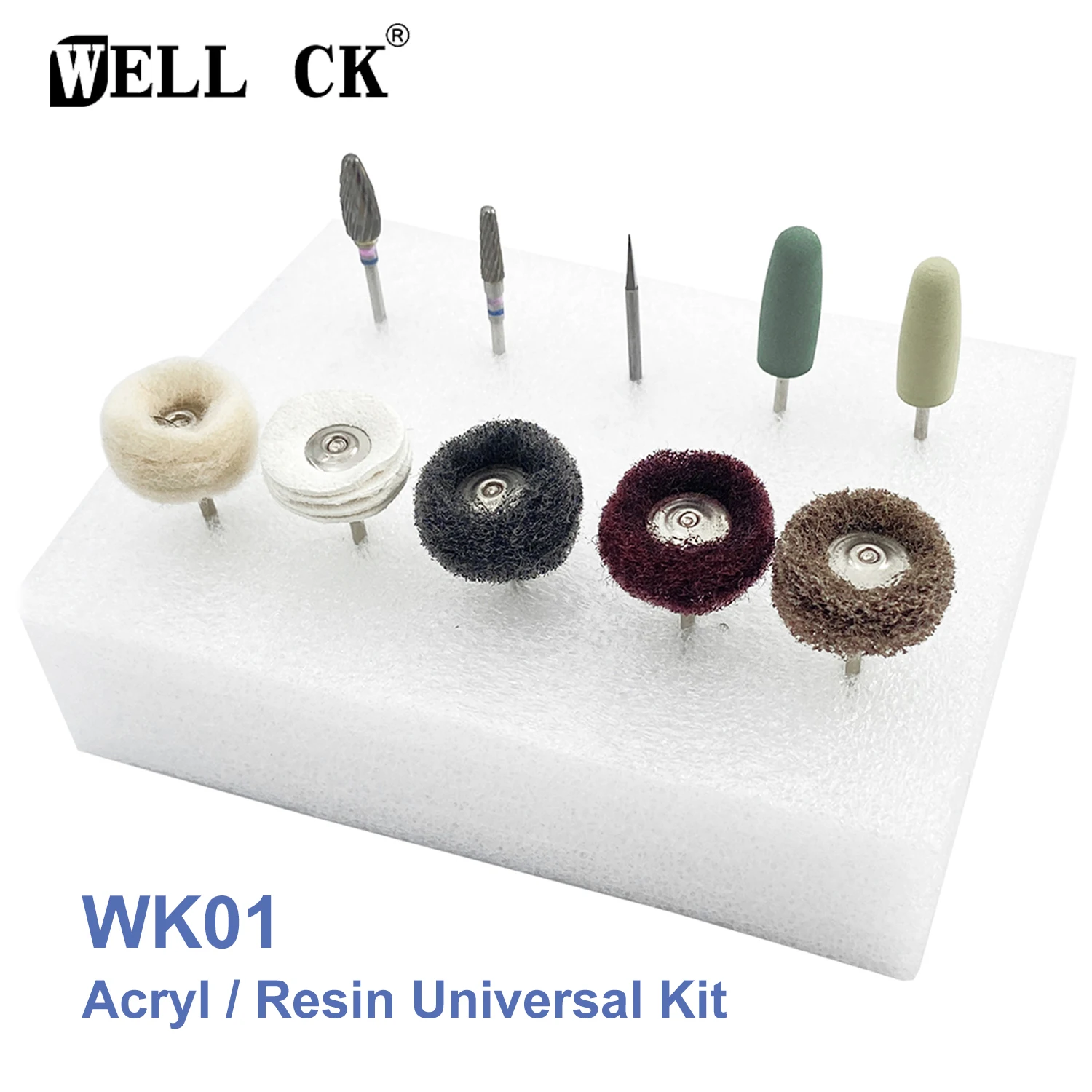 WELLCK 10Pcs/Kit Newest Dental Lab HP Polishing Kit WK01 Acryl / Resin Universal Kit Dentist Tools