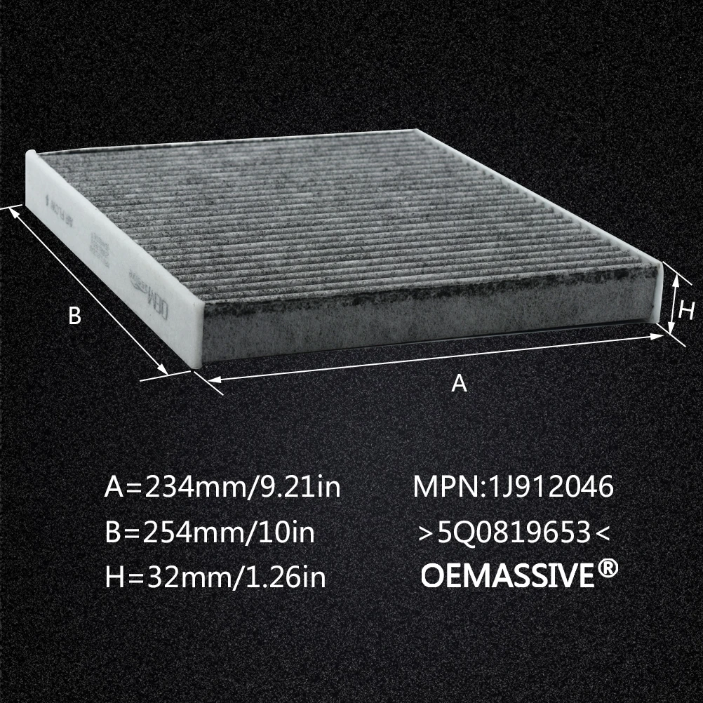자동차 폴렌 캐빈 에어 필터 활성탄, 아우디 A3, TT, VW 골프 7, 파사트, 레온, 스코다, 옥타비아 수퍼브, 5Q0819653, 5Q0819669