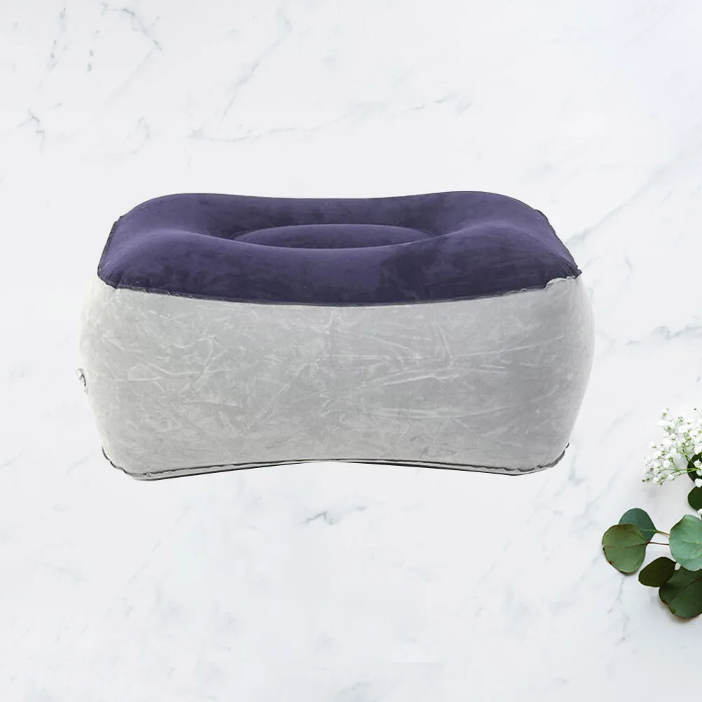 نفخ النبات يتدفقون بولي كلوريد الفينيل القدم حصيرة رمادي أزرق السفر القدم وسادة مسند الساق دعم وسادة لقطار الطائرة رحلة الراحة