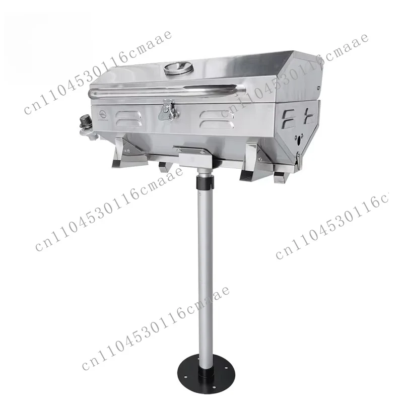 Genuine Marine Boat Parts RV Outdoor Adjustable Stainless Steel Large Gas and Charcoal Grill Combo BBQ Barbecue Grill
