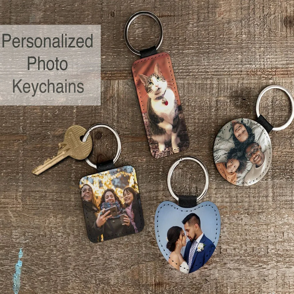 

Customized Personalized Leather Keychains Of Various Shapes Key Pendants Custom Photos Send To Friends And Family Can Wholesaled