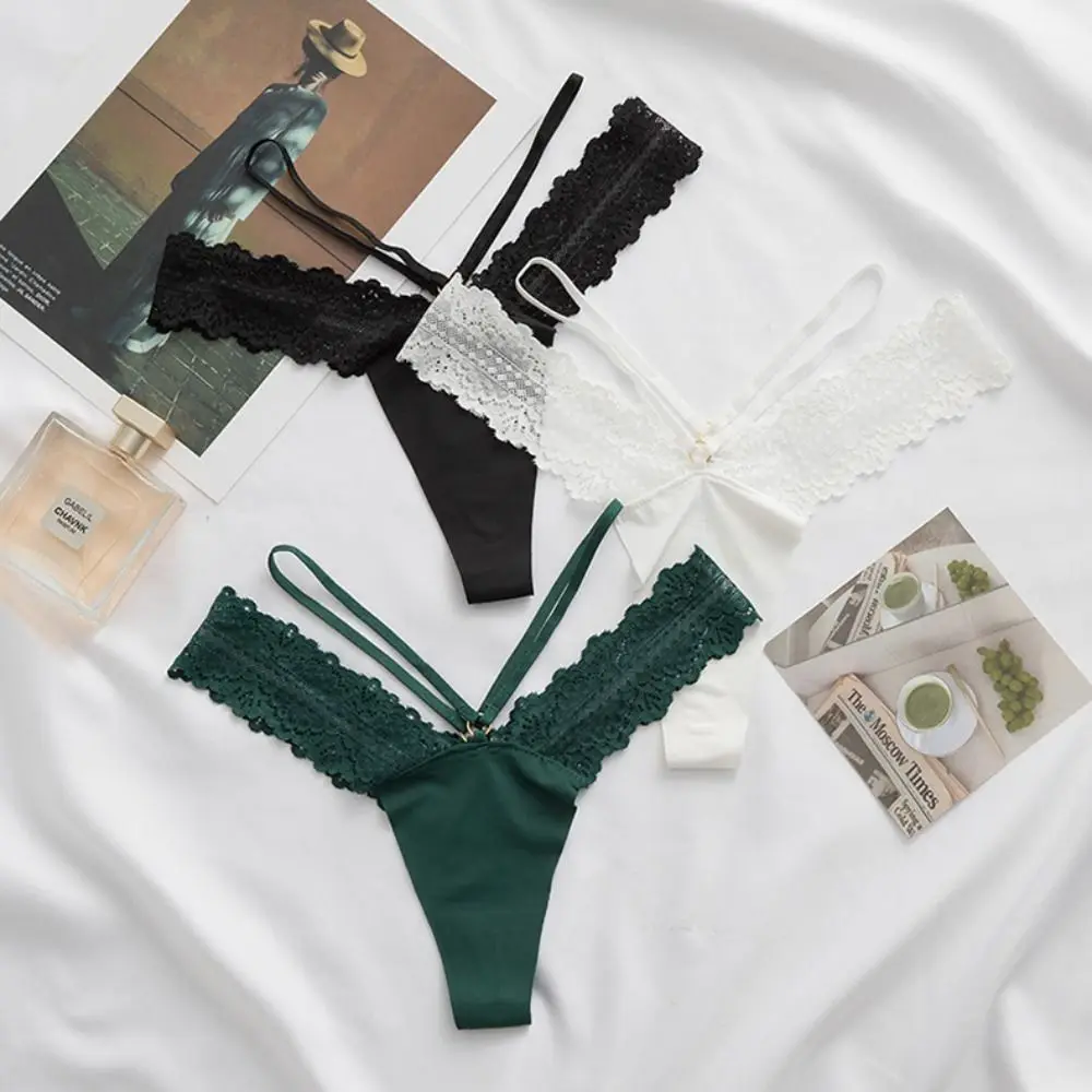 Hohl Versuchung Dünnen Riemen Unterhose Für Mädchen Für Frauen Weibliche Höschen Spitze Tanga Eis Seide Slip Unterwäsche