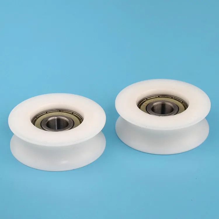 6201 bearing pulley with groove U groove concave wheel r8 walking track 16mm optical axis guide wheel nylon roller 12 x54 x18 - view 3