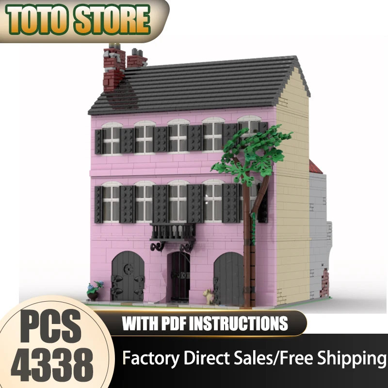 

City Street View Moc Building Bricks Modular Rainbow Row #1 ​​​​​​​Model Technology Modular Blocks Christmas Set DIY Toy Gifts
