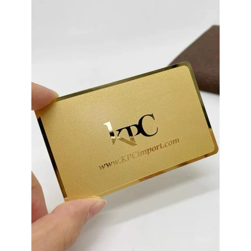 

Custom.Metal Mirror Stainless Steel Personalized Custom High-End Business Concave-Convex Member VIP Business Card Rose Gold and