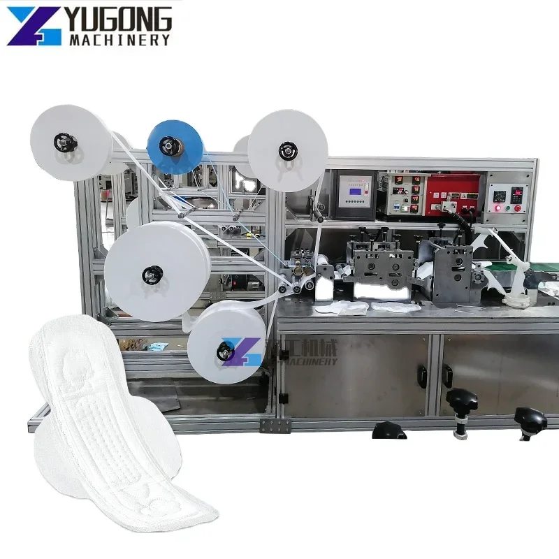 Women Sanitary Pad Napkin And Diaper Pads Making Machinery Semi Automatic With Glue For Lady