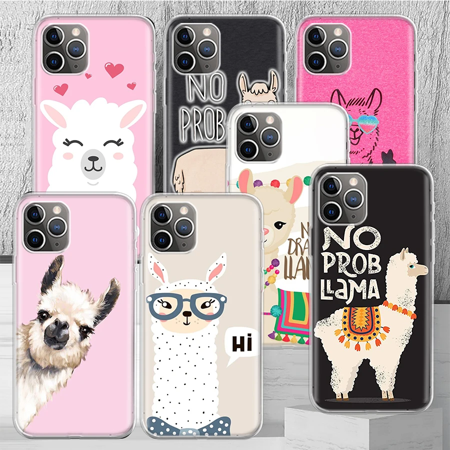 Lama Llama Alpacas Phone Case Cover For iPhone 14 13 Pro 11 15 Art 12 XR X XS Max 7 8 6S Plus SE Soft Pattern Coque Funda