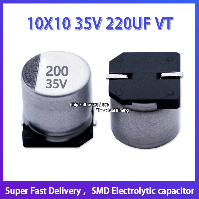 

1000PCS 10X10 35V 220UF VT Electrolytic Capacitor SMD-2 Aluminium Electrolysis