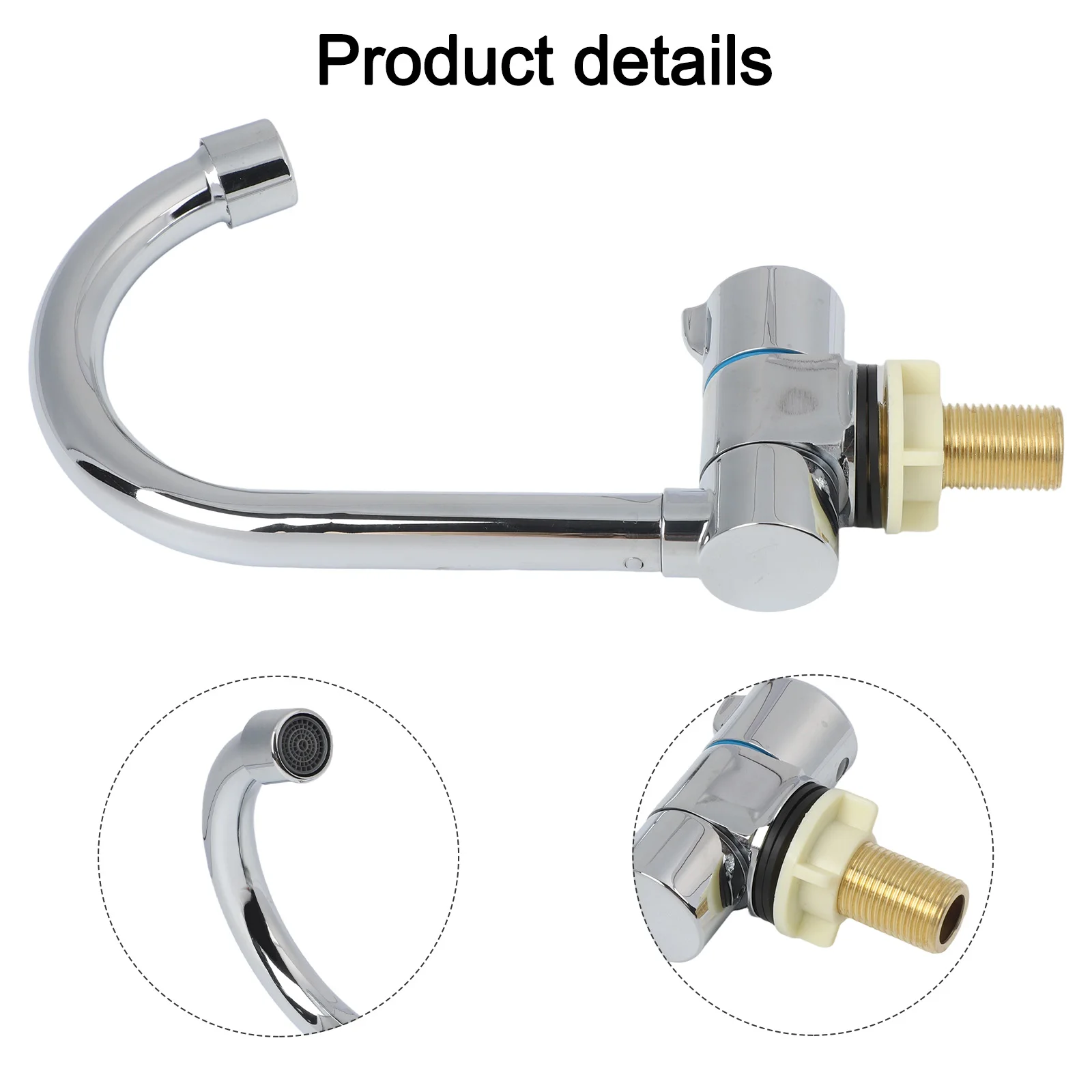 

Chrome Faucet 205*138*81mm G1 2 Easy Installation For RVs Rinsing Vegetables 360 Rotating Faucet Easy Installation Faucet