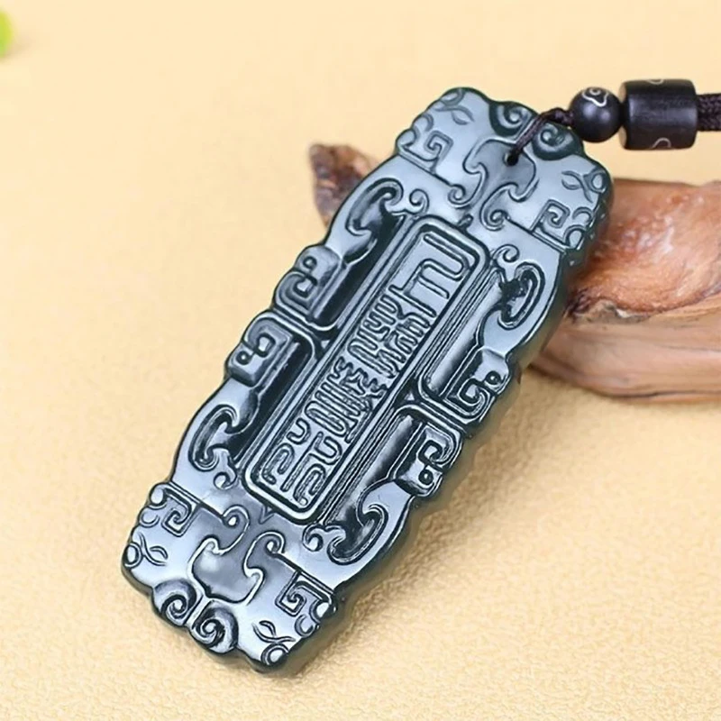Hetian Green Men Women, Virtuous and Generous, Versatile Necklace, Pendant, Ornament, Jade P