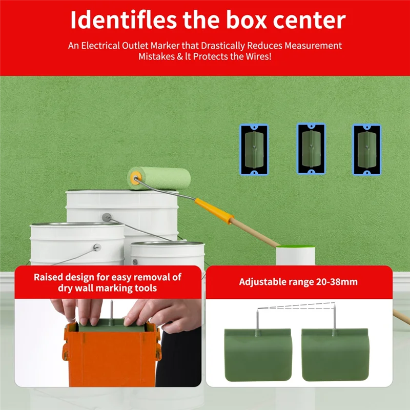 Marcatore per prese per cartongesso, strumento per marcatura di cartongesso per prese elettriche, protezione del cavo Localizzatore di scatole elettriche per cartongesso Nero