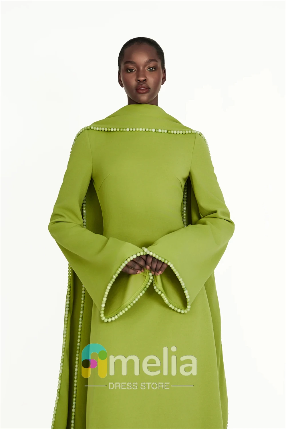 Amelia – robe de soirée en crêpe, col rond, pour Occasions spéciales, robes formelles élégantes pour femmes, dubaï, 2024