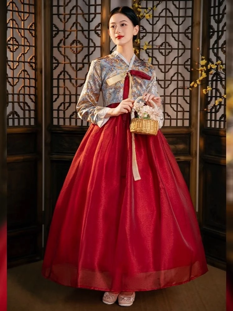 

Autumn Korean Style Traditional Clothing For Women Travel Photography Palace Ethnic Dance Wedding Dress Hanbok Dress