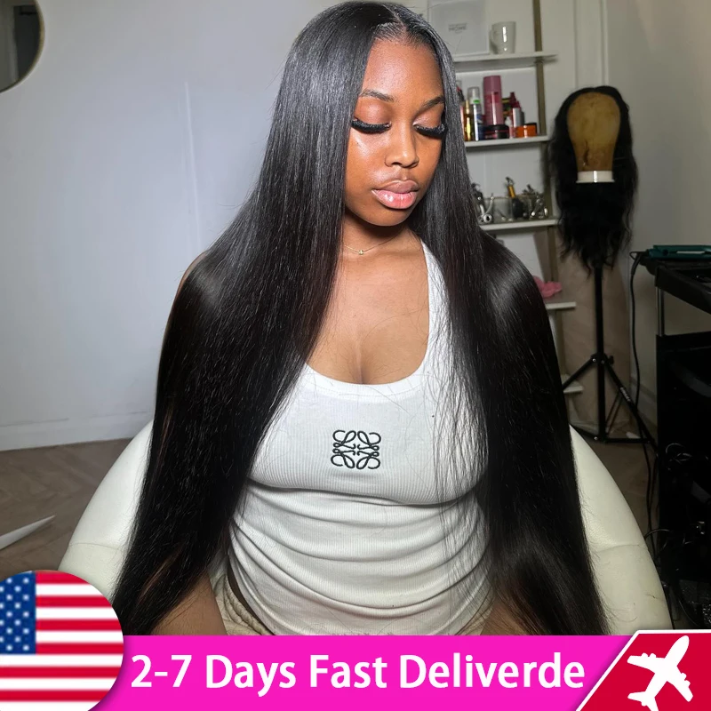 Bone Straight 30 36 Inch 13x6 Lace Front Human Hair Wigs For Women 13x4  Pre Plucked Lace Frontal Wig Human Hair Wig 180 Density