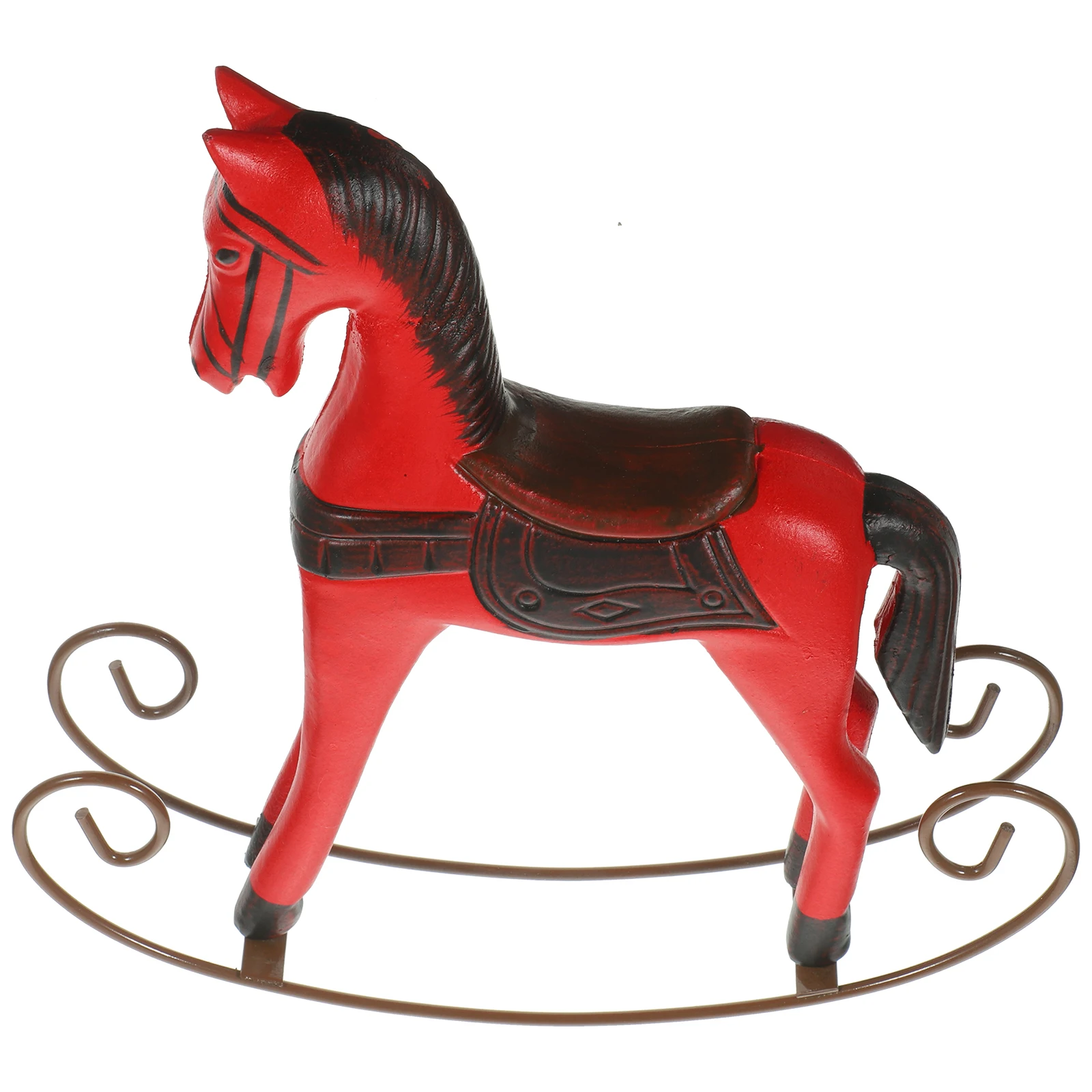 

Wooden Horse Wooden Nament Small Blue Nordic Style Craft For Home Desktop Xmas Decor Stable Base Vivid Details Gift