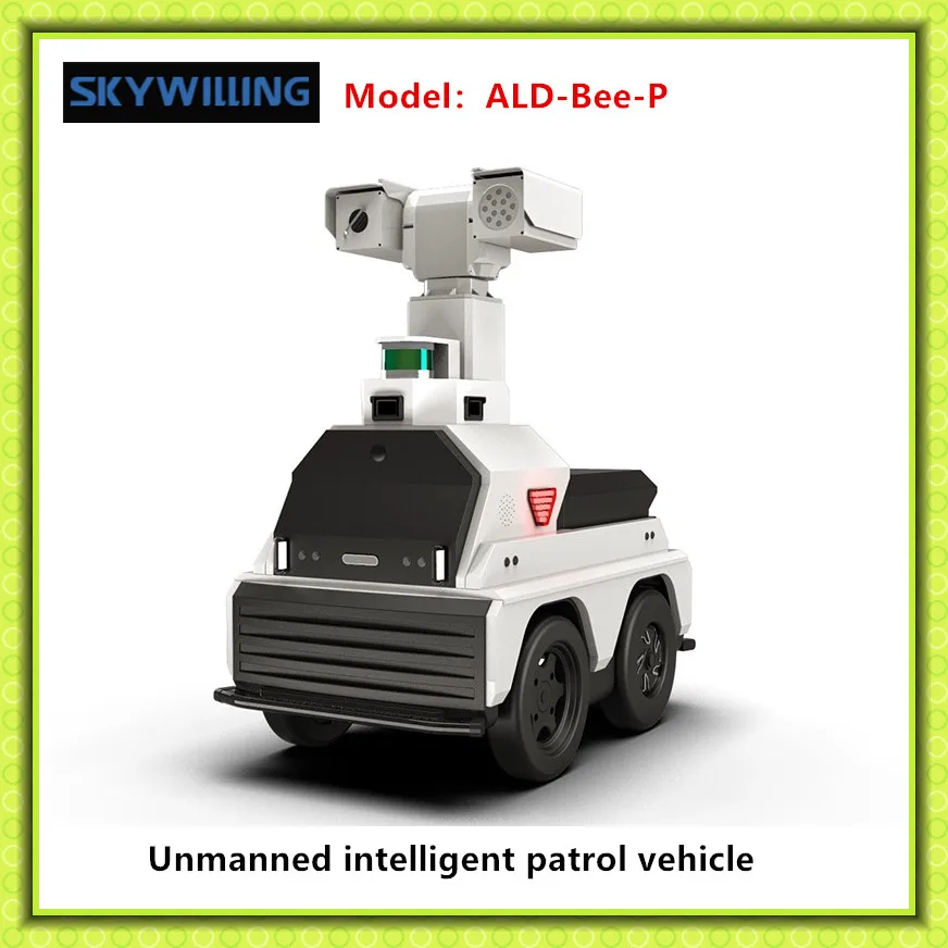 Autonoom rijdende onbemande patrouillecamera voertuig met draadgestuurd chassis UGV onderwijsonderzoek en ontwikkeling ROS