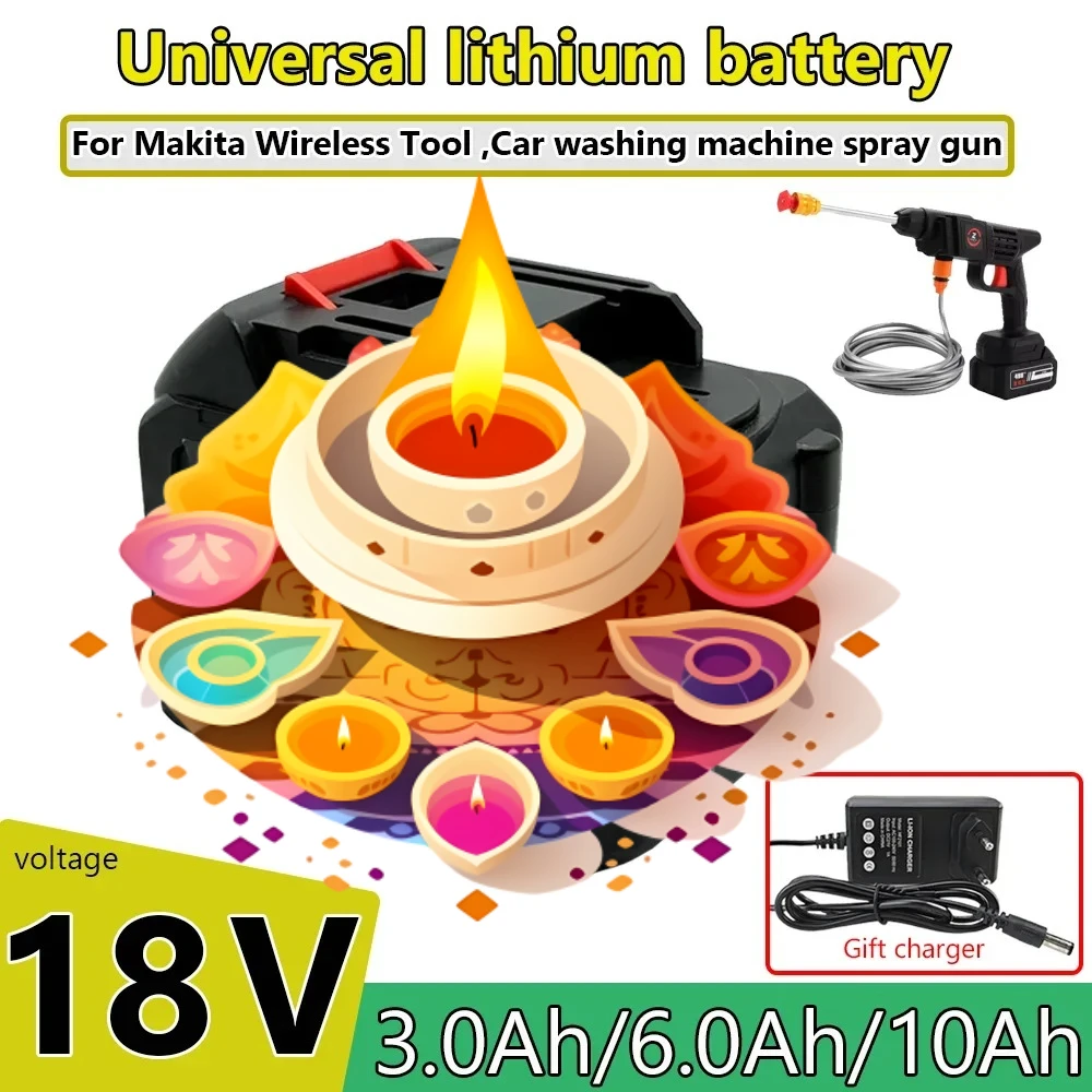 

Lithium-ion 18V 3.0/6.0/10Ah Rechargeable Power tool Battery High Pressure Car Wash Water Gun Car Washer Battery