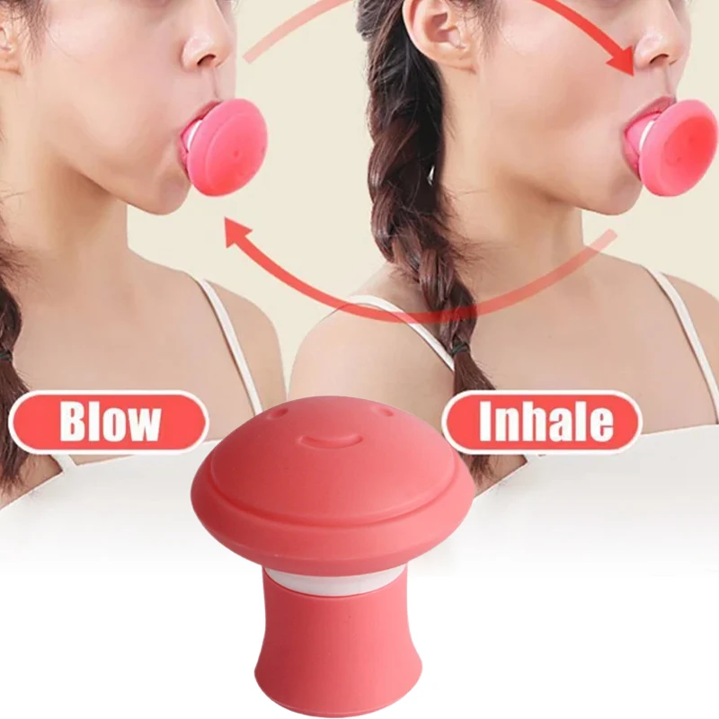 

Face Slimming Face Lift Silica Gel Mouth Jaw Exerciser Double Chin V-Shape Anti-Wrinkle Removal Facial Lifting Blow Breath Tool