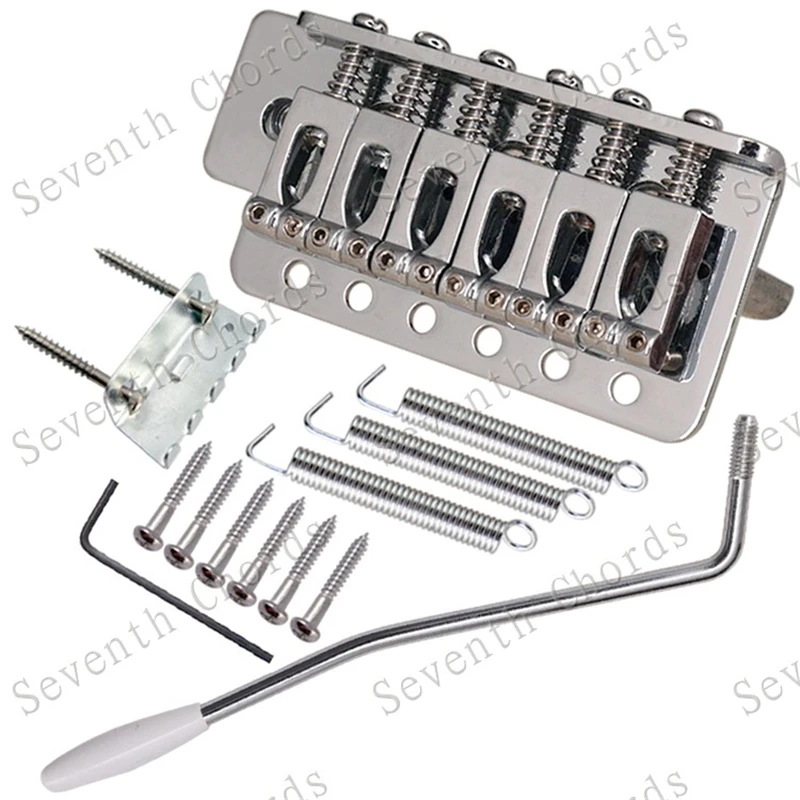 A Set 6 String Concave Saddle Tremolo Bridge System For Electric Guitar Accessories Parts Chrome Black Copper Red for Choose