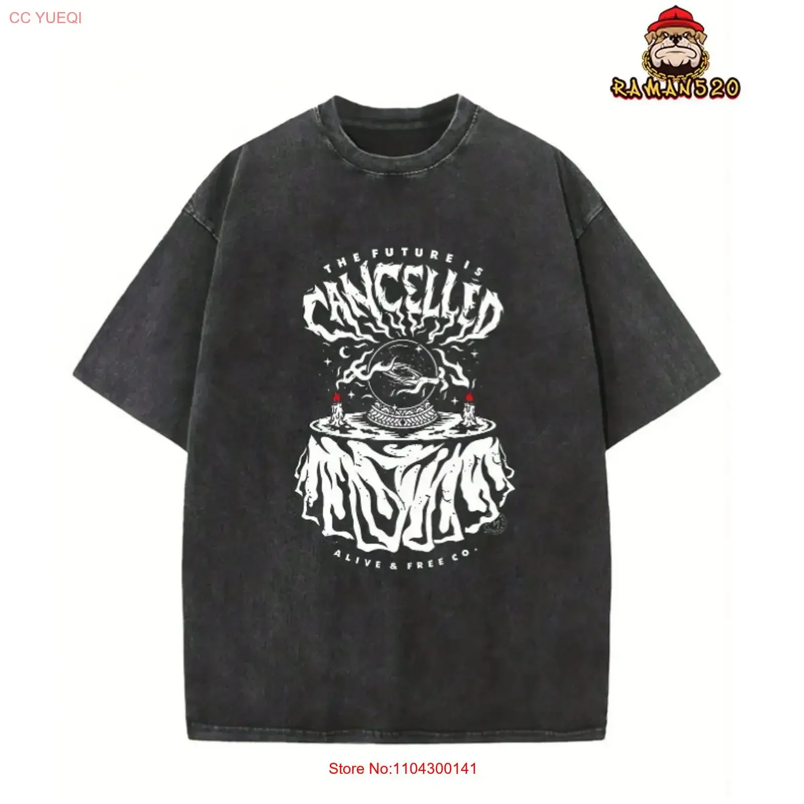 T shirt The Future is Cancelled Dark Streetwear Edgy Fashion vintage Washed Breathable Stretched graphic Top For Everyday Wear