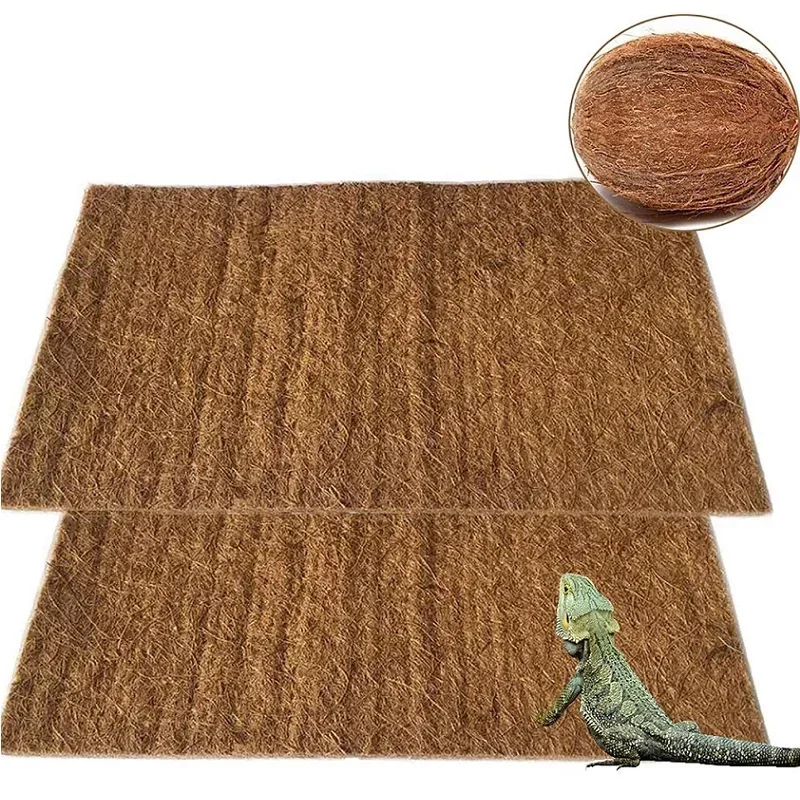 Natural Coco Fiber Pet Coir Mat Coconut Fiber Reptile Carpet for Lizards Turtles Snakes Iguana, Gecko, Bearded Dragon, Tortoises