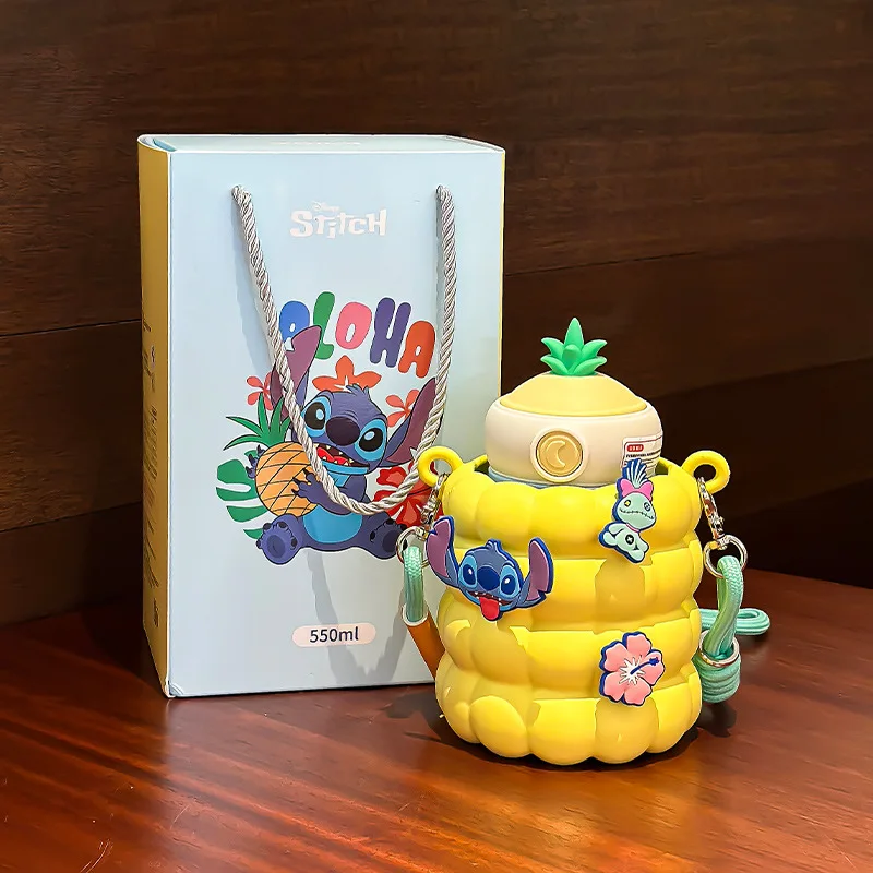 

Клубничный медведь Disney, Микки Стич, нержавеющая сталь 316, соломенная изолированная чашка, студенческая соломенная чашка большой емкости, детские подарки