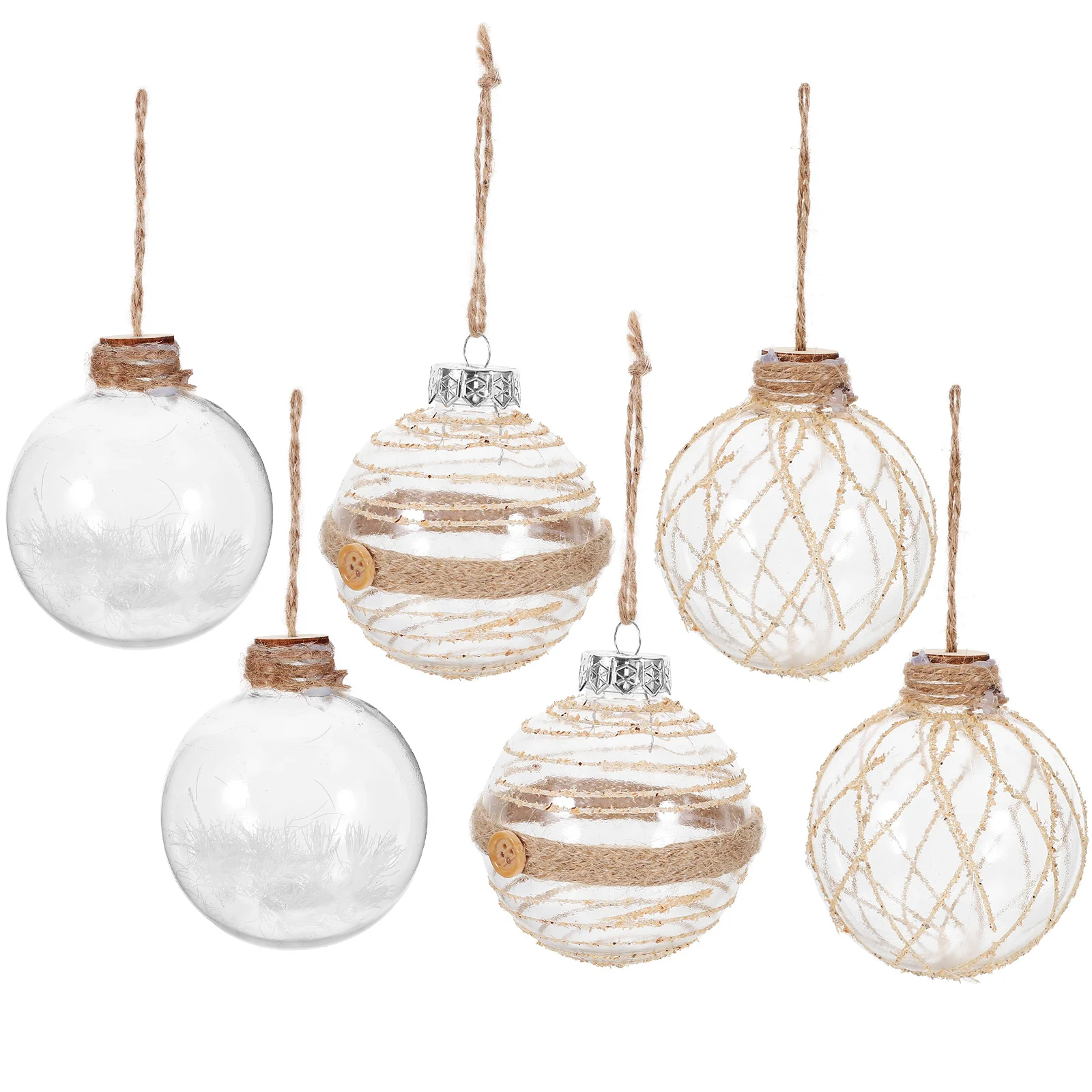 

6pcs Christmas Balls Shatterproof Clear Hanging Tree Ball Decor For Xmas Party Christmas Tree Ornaments Baubles Pendant Home