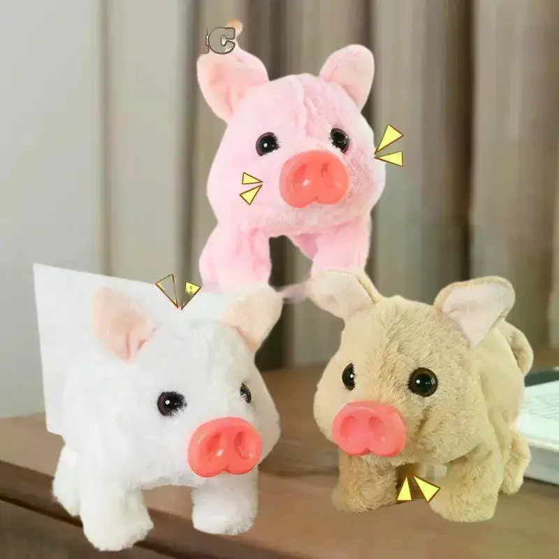 Simulated Electric Piglets Plush Realistic Toy Can Walk Bark Electronic Pet Toys Cute Gifts For Kids