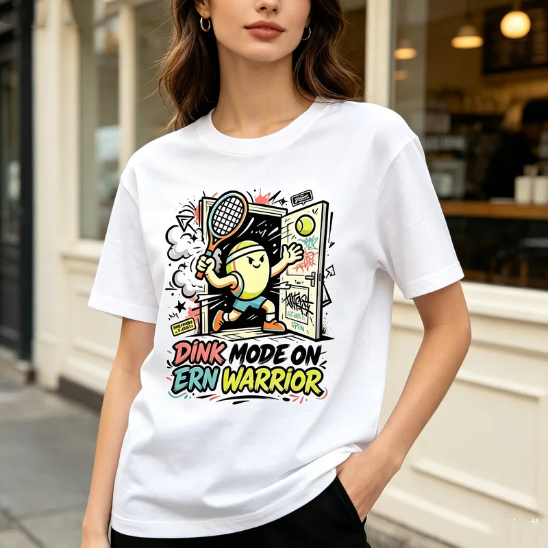 Pickleball T-Shirt Dink Mode On Ern Warrior The Kitchen Is Open Funny Vintage Retro Graffiti Graphic Tee Men Women Casual