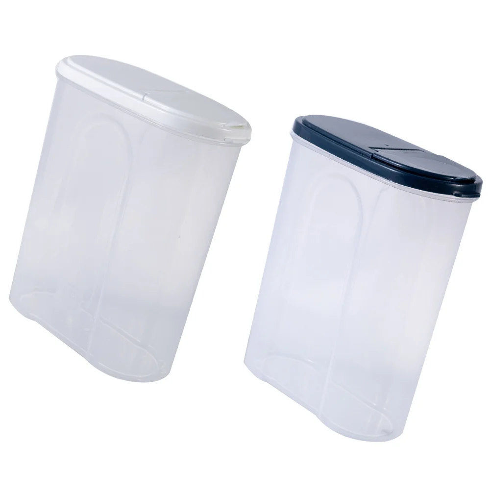 2 szt. Przezroczyste pojemniki na żywność, plastikowe szczelne pojemniki, kuchenny pojemnik na zboże, pojemnik na przekąski, pojemnik na płatki.