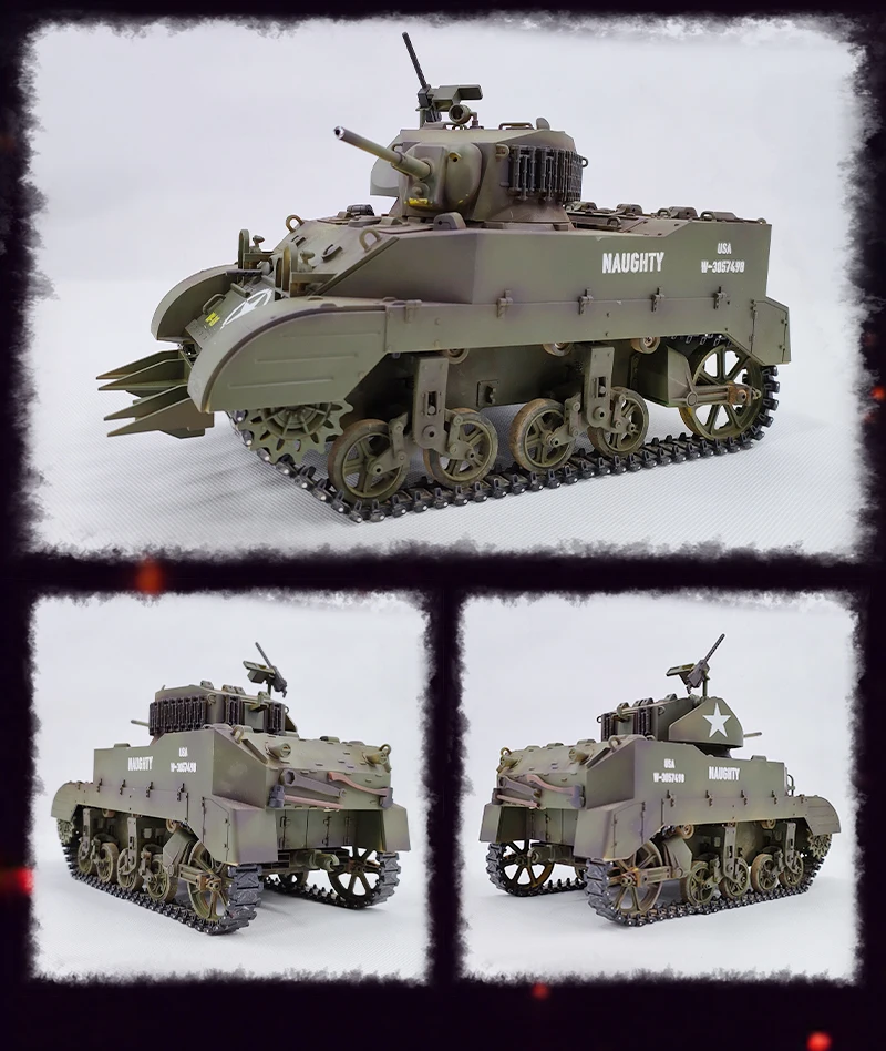 1/16 RC タンク M5A1 軽戦車モデル 2.4 グラム軍用車両リモート