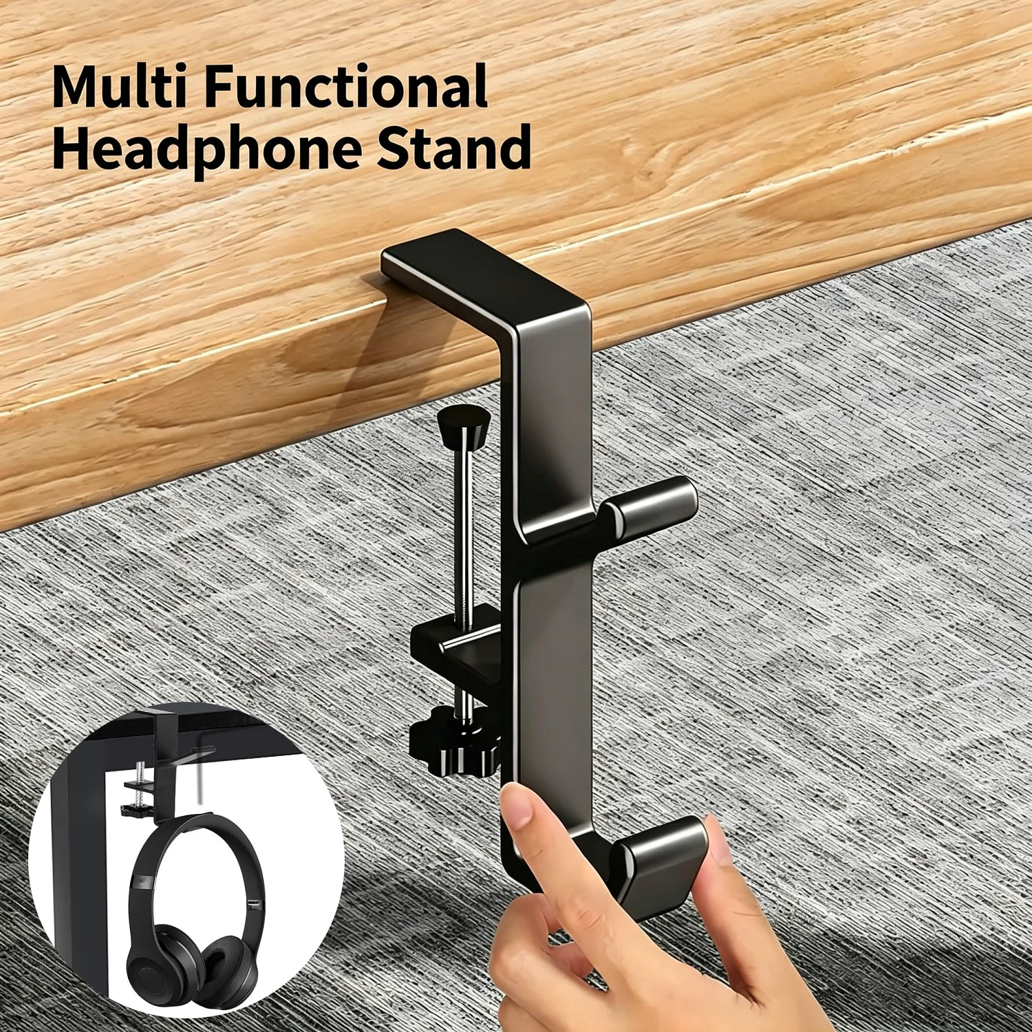Soporte multifuncional para auriculares, gancho para colgar en el borde del escritorio, soporte Universal de Metal para Sony/Airpods Max, bolsa para auriculares para juegos